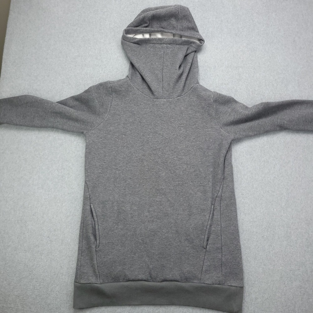 Fabletics Funnel Neck Hoodie Women's S Gray Thumb Hole Soft Casual Athleisure‎ - Picture 5 of 16